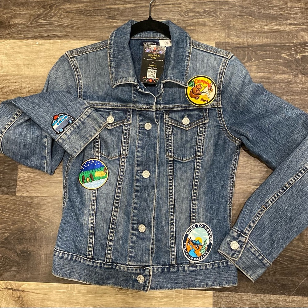 Camping Inspired Patchwork Denim Jacket